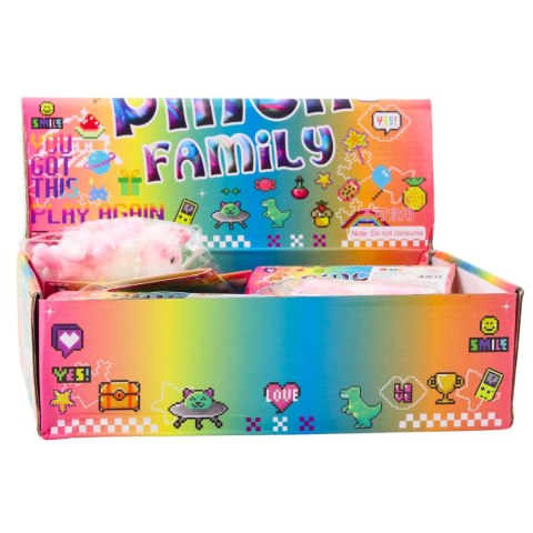 LEAN TOYS Gniotek Sensoryczny Miękki Kotek Z Perłami Pomponiki Biały 8cm