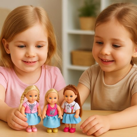 LEAN TOYS Mini Laleczka Kaibibi Długie Włosy Kolorowa Sukienka 12 cm Mix