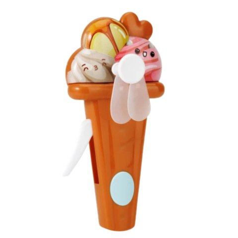 LEAN TOYS Wiatraczek Wentylator Dla Dzieci Mechaniczny Napęd Lody Mix Kolor