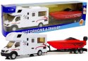 LEAN Toys Camper z Czerwoną Motorówką i Napędem Frykcyjnym 1:48