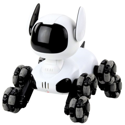 LEAN Toys Robot Pies TOOBY Zdalnie Sterowany RC 360° Światła Dźwięki Biało-Czarny