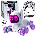 LEAN Toys Robot Pies TOOBY Zdalnie Sterowany RC 360° Światła Dźwięki Biało-Fioletowy