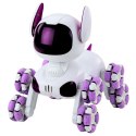 LEAN Toys Robot Pies TOOBY Zdalnie Sterowany RC 360° Światła Dźwięki Biało-Fioletowy