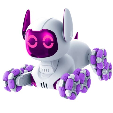 LEAN Toys Robot Pies TOOBY Zdalnie Sterowany RC 360° Światła Dźwięki Biało-Fioletowy
