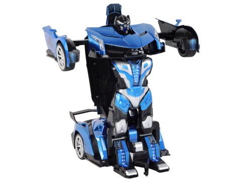 LEAN Toys Samochód- Robot Transformacja R/C 1:10 Niebieski Sterowanie Gestami