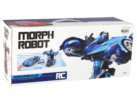 LEAN Toys Samochód- Robot Transformacja R/C 1:10 Niebieski Sterowanie Gestami