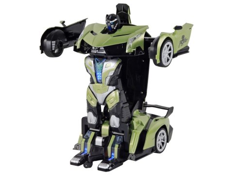 LEAN Toys Samochód- Robot Transformacja R/C 1:10 Zielony Sterowanie Gestami