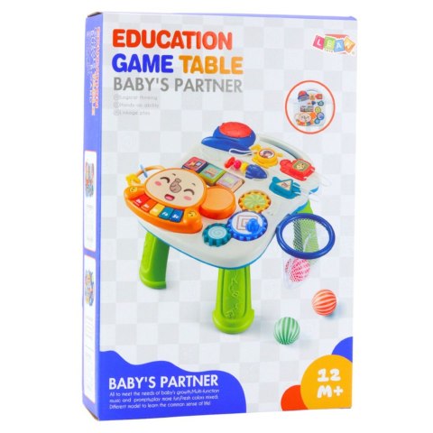 LEAN Toys Stolik Interaktywny Edukacyjny Dla Malucha Światła Dźwięki Pastelowy 6w1