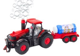 LEAN Toys Traktor Na Bańki Mydlane Przyczepa Czujnik Przeszkód Światła Dźwięki
