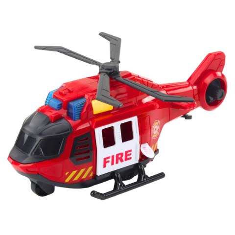 LEAN Toys Zestaw Helikopter Samochód Strażacki Straż Pożarna Światła Dźwięki