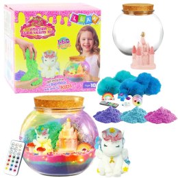 LEAN Toys Zestaw Kreatywny DIY Terrarium z Małym Jednorożcem Lampka LED Pilot
