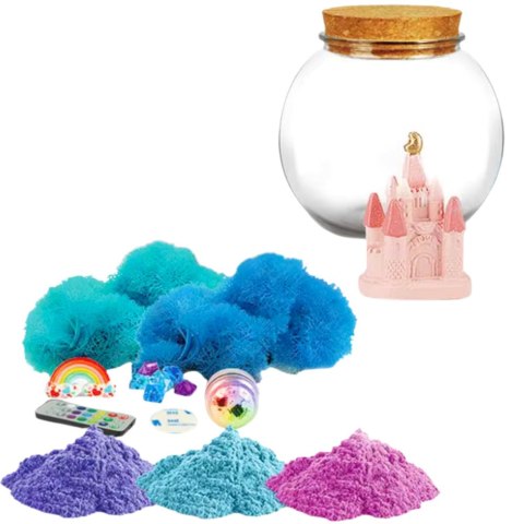 LEAN Toys Zestaw Kreatywny DIY Terrarium z Małym Jednorożcem Lampka LED Pilot