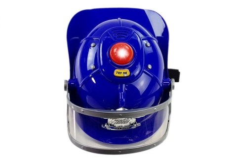 LEAN Toys Zestaw Policyjny Hełm Broń na Baterie Światła Dźwięki Niebieski