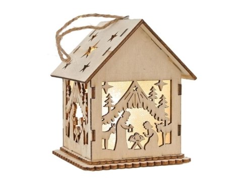 Lampka z motywem świątecznym drewniana