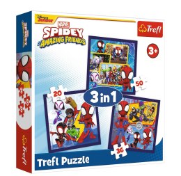 Trefl Puzzle Puzzle - 3w1 (20, 36, 50) - Przygody Spideya i przyjaciół - Disney - Trefl 34892