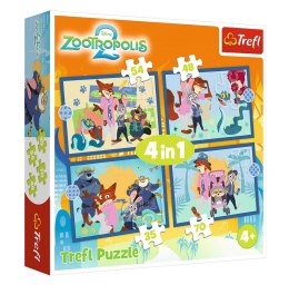 Trefl Puzzle Puzzle - 4w1 (35, 48, 54, 70) - Zootopia pełna przygód - Disney Zwierzogród 2 - Trefl 34677