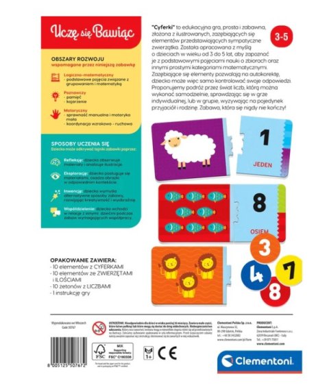 Clementoni Gra edukacyjna Cyferki Matematyka Uczę się Bawiąc Język Polski Angielski Clementoni 50767