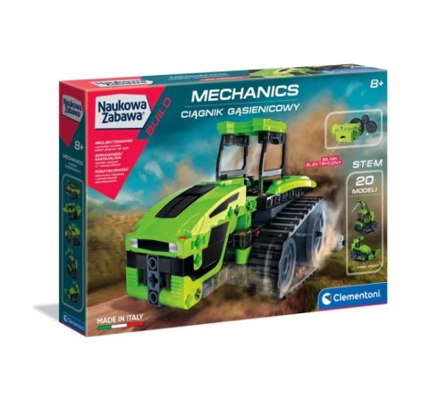 Clementoni Naukowa Zabawa Klocki Laboratorium Mechaniki Ciągnik Gąsienicowy Silnik Elektryczny Język Polski Clementoni 50689