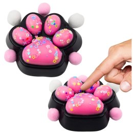 LEAN TOYS Gniotek Kocia Łapka Antystresowa Sensoryczna Squishy Czarno-Różowa