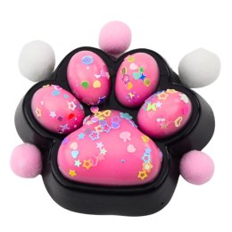 LEAN TOYS Gniotek Kocia Łapka Antystresowa Sensoryczna Squishy Czarno-Różowa