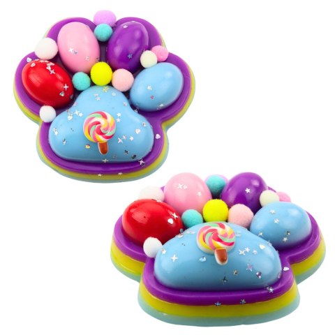 LEAN TOYS Gniotek Kocia Łapka Zabawka Antystresowa Sensoryczna Squishy XXL Fioletowa Zielona