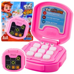 LEAN TOYS Gra Elektroniczna Kółko i Krzyżyk Tic Tac Toe 9 Trybów Różowa