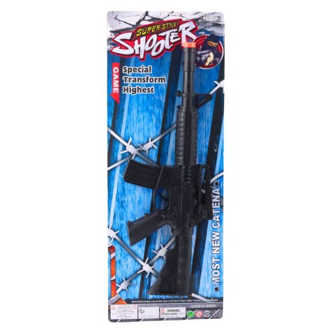 LEAN TOYS Karabin Zabawkowy Mechaniczny Dźwięk Strzałów Czarny 32cm