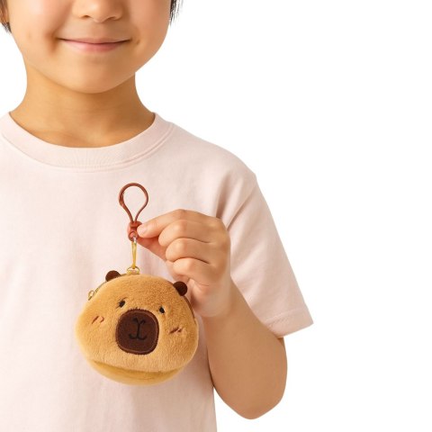 LEAN TOYS Pluszowy Portfelik Kapibara Brelok Dla Dzieci Brązowy