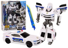 LEAN Toys Auto-Robot 2w1 Transformacja Samochód Policyjny Biały