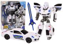 LEAN Toys Auto-Robot 2w1 Transformacja Samochód Policyjny Biały