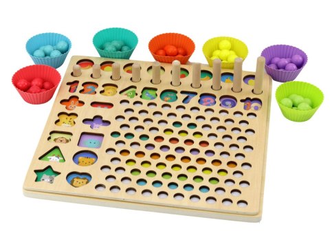 LEAN Toys Drewniana Układanka Nauka Liczenia Sorter Łowienie Rybek