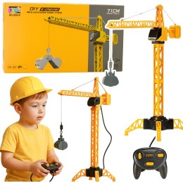 LEAN Toys Dźwig Żuraw Budowlany Zdalnie Sterowany RC Przewodowy Obrót 360° 71 cm