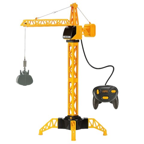 LEAN Toys Dźwig Żuraw Budowlany Zdalnie Sterowany RC Przewodowy Obrót 360° 71 cm
