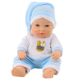 LEAN Toys Lalka Bobas W Niebieskiej Piżamce Czapeczka Ruchome Rączki Nóżki 30cm
