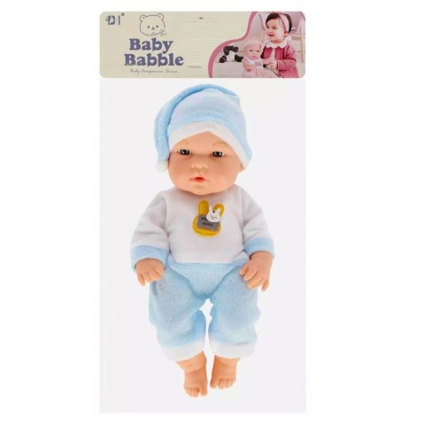 LEAN Toys Lalka Bobas W Niebieskiej Piżamce Czapeczka Ruchome Rączki Nóżki 30cm