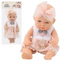 LEAN Toys Lalka Bobas W Różowej Sukience Opaska Ruchome Rączki Nóżki 30cm