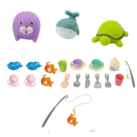 LEAN Toys Łódź Rybacka Z Obiegiem Wody Interaktywna Łowienie Rybek Akcesoria