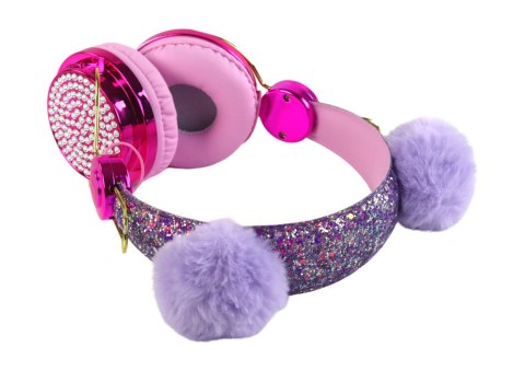 LEAN Toys Słuchawki Przewodowe W Odcieniach Różu Uszka Regulacja Mikrofon