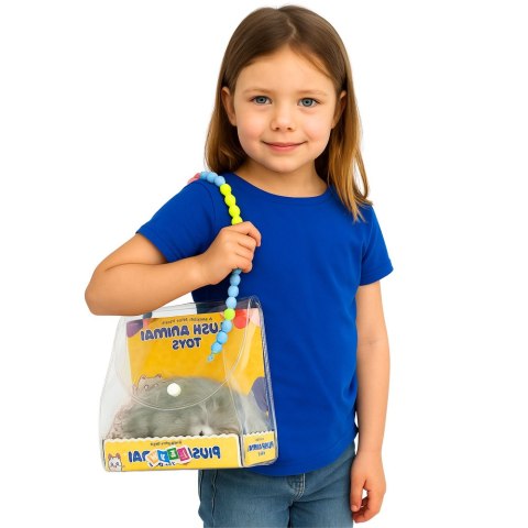 LEAN Toys Śpiący Pies Husky Na Poduszce Figurka z Futerkiem Torba Dźwięki