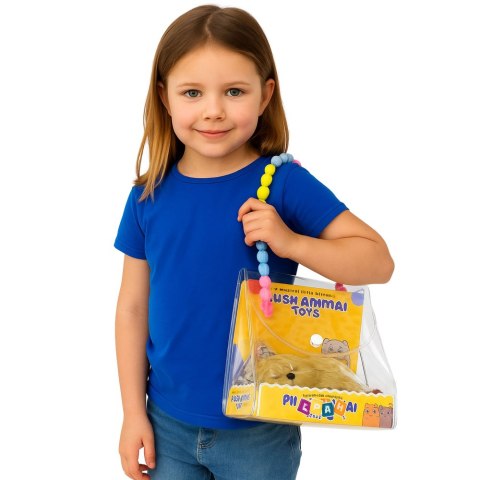 LEAN Toys Śpiący Pies Labrador Na Poduszce Figurka z Futerkiem Torba Dźwięki