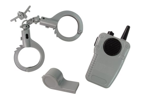 LEAN Toys Strój Przebranie Policjanta Akcesoria Odznaka Karnawał 8 El.