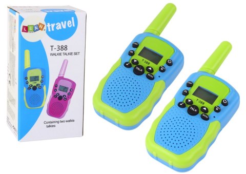 LEAN Toys Walkie Talkie Krótkofalówki Zielono - Niebieski Zasięg 3km Dla Dzieci