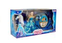 LEAN Toys Zestaw Lalka w Karocy Koń do Czesania Niebieska