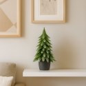LEAN Choinka Ozdobna Dekoracyjna Sztuczna W Doniczce Srebrne Wykończenie 32 x 12 cm