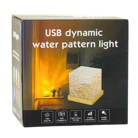 LEAN Lampka Nocna LED Projektor Zorza Fale RGB 16 Kolorów Pilot