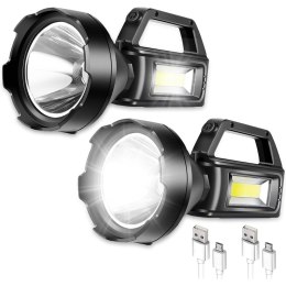 LEAN Latarka Turystyczna Robocza Reflektor LED 4 Tryby Powerbank