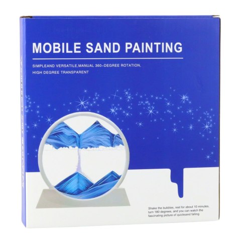 LEAN Obraz 3D Ruchomy Piasek Niebieski Dekoracja 360° Biały