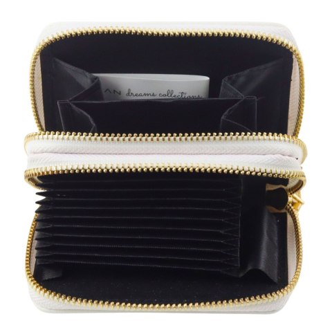 LEAN Portfel Dwukomorowy Przegrody na Karty Kapibara Biały 12,5 x 8,5cm