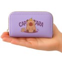 LEAN Portfel Dwukomorowy Przegrody na Karty Kapibara Fioletowy 12,5 x 8,5cm
