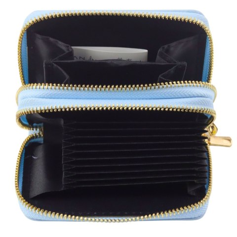 LEAN Portfel Dwukomorowy Przegrody na Karty Kapibara Niebieski 12,5 x 8,5cm